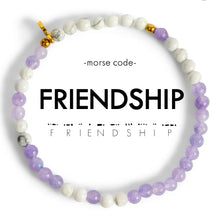 Load image into Gallery viewer, Morse Code Bracelet | FRIENDSHIP, Lavender Quartz & Howlite