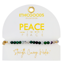 Load image into Gallery viewer, Morse Code Bracelet | PEACE, Tree Jasper & Green