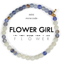 Load image into Gallery viewer, MINI Morse Code Bracelet | FLOWER GIRL, Mother of Pearl & Blue Lace Agate