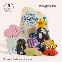 Load image into Gallery viewer, Le Toy Van: Ocean Life Stacking Animals & Bag