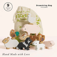 Load image into Gallery viewer, Le Toy Van: Farmyard Stacking Animals & Bag