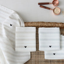 Load image into Gallery viewer, Heart Stripe Tea Towel