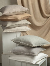 Load image into Gallery viewer, Fringed Boucle Pillow, Warm Sand, 20x20"