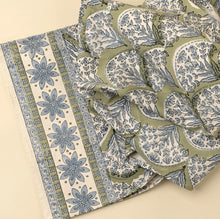 Load image into Gallery viewer, Sakura Block Print Table Runner, Green