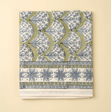 Load image into Gallery viewer, Sakura Block Print Tablecloth, Green