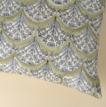 Load image into Gallery viewer, Sakura Block Print Pillow, Green
