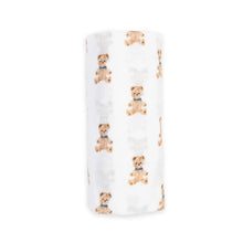Load image into Gallery viewer, Lulujo Vintage Bear Cotton Muslin Swaddle