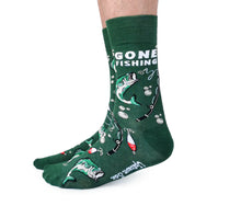 Load image into Gallery viewer, Gone Fishing Mens Socks