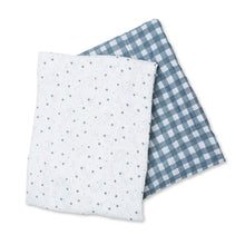 Load image into Gallery viewer, Lulujo Cotton Muslin Swaddle Blankets 2 pack Stars + Gingham