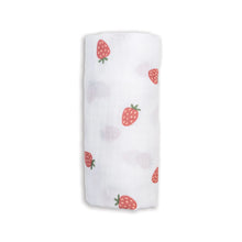 Load image into Gallery viewer, Lulujo Strawberry Swaddle Blanket