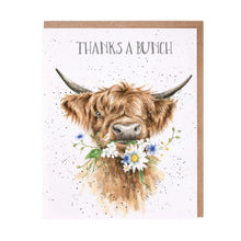 Load image into Gallery viewer, Thanks A Bunch Highland Cow Card