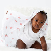 Load image into Gallery viewer, Lulujo Strawberry Swaddle Blanket