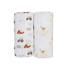 Load image into Gallery viewer, Barnyard & Hens Chicks - Cotton Swaddle 2 Pack