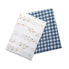 Load image into Gallery viewer, Lulujo Muslin Swaddle 2 Pack- Fish & Gingham