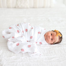 Load image into Gallery viewer, Lulujo Strawberry Swaddle Blanket