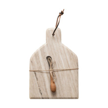 Load image into Gallery viewer, Marble Cheese Board & Knife, White