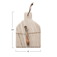Load image into Gallery viewer, Marble Cheese Board & Knife, White
