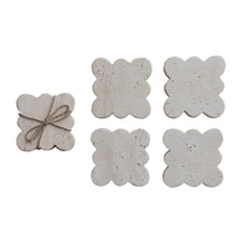 Load image into Gallery viewer, Travertine Coasters w/ Scalloped Edge, Set of 4