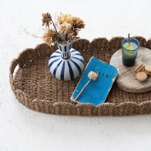 Load image into Gallery viewer, Hand-Woven Bankuan Scalloped Tray with Handles, Natural