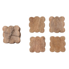 Load image into Gallery viewer, Mango Wood Scalloped Coasters