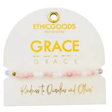 Load image into Gallery viewer, Morse Code Bracelet | GRACE, Rose Quartz