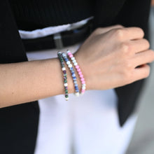 Load image into Gallery viewer, Morse Code Bracelet | LOVE, Magenta Howlite + Howlite