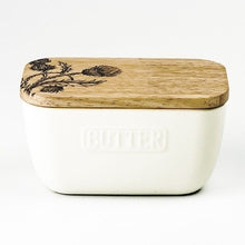 Load image into Gallery viewer, Thistle Trio White Butter Dish