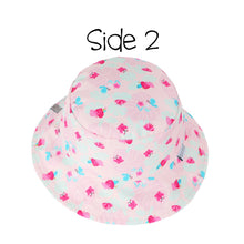 Load image into Gallery viewer, Kids UPF50+ Patterned Sun Hat - Pink Chameleon/Tropical

