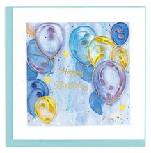 Load image into Gallery viewer, Balloons & Stars Birthday Quilling Card