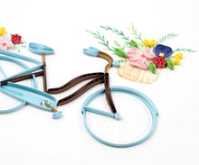 Load image into Gallery viewer, Bicycle & Flower Basket Quilling Card