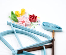 Load image into Gallery viewer, Bicycle & Flower Basket Quilling Card