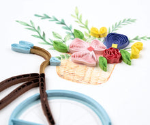 Load image into Gallery viewer, Bicycle & Flower Basket Quilling Card