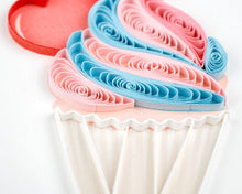 Load image into Gallery viewer, Cupcake Trio Birthday Quilling Card