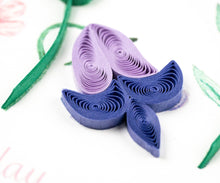 Load image into Gallery viewer, Flowers & Blue Butterflies Birthday Quilling Card