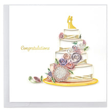 Load image into Gallery viewer, Floral Wedding Cake Quilling Card