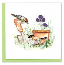 Load image into Gallery viewer, Garden Sparrow Quilling Card