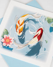 Load image into Gallery viewer, Koi Fish Pond Quilling Card