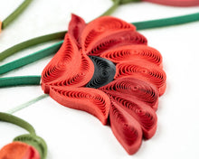 Load image into Gallery viewer, Red + Orange Poppies Quilling Card