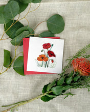 Load image into Gallery viewer, Red + Orange Poppies Quilling Card