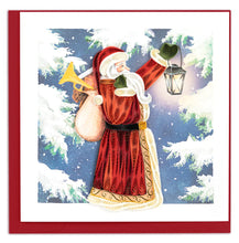 Load image into Gallery viewer, Vintage Santa Quilling Card