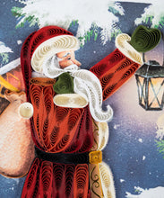 Load image into Gallery viewer, Vintage Santa Quilling Card