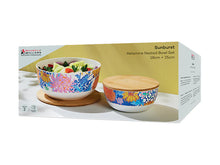 Load image into Gallery viewer, Sunburst Melamine Nested Bowls Set of 2 Gift Boxed