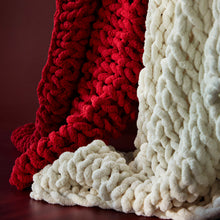 Load image into Gallery viewer, Chunky Knit Throw Blanket - Cream