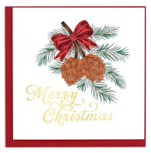 Load image into Gallery viewer, Merry Christmas Pinecone Quilling Card