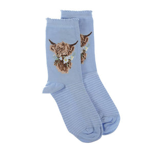 Daisy Coo Highland Cow Ladies Socks