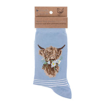 Load image into Gallery viewer, Daisy Coo Highland Cow Ladies Socks
