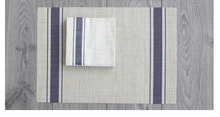 Load image into Gallery viewer, Bistro Stripe Vinyl Placemat, Blue
