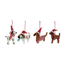 Load image into Gallery viewer, Wool Felt Dog in Hat Ornament
