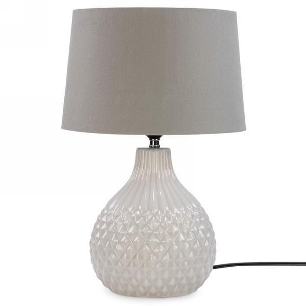 Cross Hatch Table Lamp, Grey