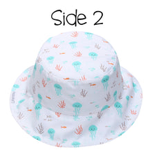 Load image into Gallery viewer, Kids UPF50+ Patterned Sun Hat - Fish/Jellyfish